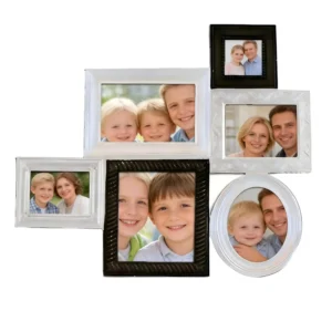 The New Vintage Collage Wood 6 Opening Combination Eco Friendly Durable Home Decoration Wooden Photo Picture Frames for Wall