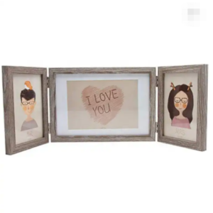 Three Photo Folding Frames Triple Hinged Picture Frames for Wedding Family Pictures Collage