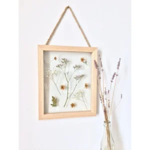 Top Quality Natural Wood Floating Photo Frame with Dried Pressed Flower Wall Art Home Decor Gift