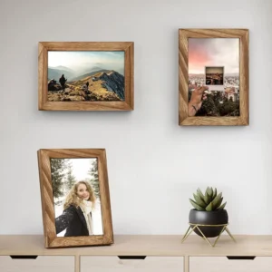 Top Quality Wooden Photo Frame With Smooth Polished Edges for Displaying Family Portraits or Artwork for Tabletop & Wall Hanging
