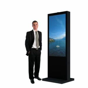 Totem Advertising Led Display Screen Self Service Outdoor Kiosk Wood Grain Wall Mount Art Digital Photo Frame 4K