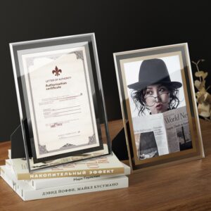 Transparent Crystal Glass Photo Frame Honor Certificate Display Stand Desktop & Wall Mount Picture Frame 6 7 8 10inch
