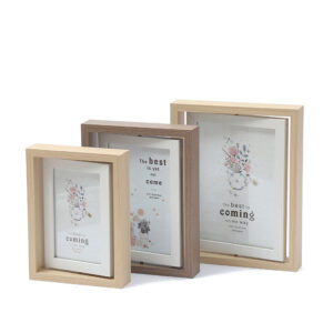 Transparent Double Sided Glass Picture Wooden Frame and Clear Acrylic Floating Photo Frame Wall Art