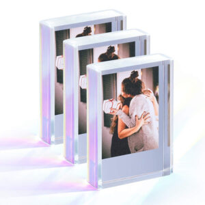 Transparent Free Standing Desktop Mini Magnetic Photo Frames Blank Acrylic Fridge Magnet Instant Picture Holder