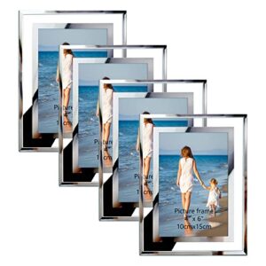 Transparent Handmade Glass Crystal Photo Frames 4x6inch A4 A3 Silver Rectangle Tabletop & Desktop Display Picture Frame Wall Art