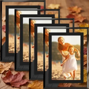 Transparent Mirror Frame Crystal Clear Mirrored Edge Minimalist Modern Decorative Tabletop Wall Mounted Photo Picture Frame