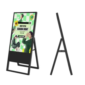 Ultra Slim Digital Signage LCD Portable Vertical Advertising Machine Foldable Display Totem Kiosk for Retail Store Animation