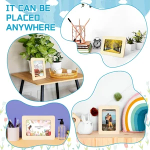Unfinished Blank Natural Wood Photo Frame DIY Wooden Picture Frame Kids Painting Tabletop Display Frame