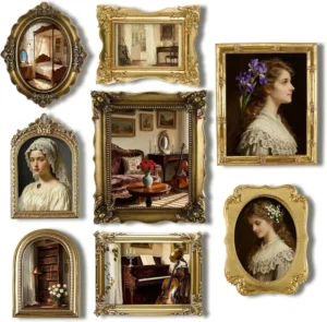 Vintage Baroque Gold Ornate Picture Frame Single Antique Photo Frame 4×6 5×7 8×10 HD Glass Wall & Tabletop Display for Home