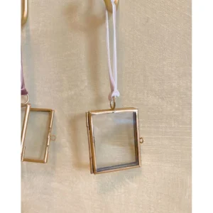 Vintage Mini Size Golden Color Photo Frame Clear Glass for Pressed Flower Decor
