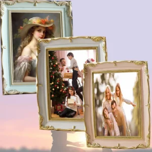 Vintage Relief Design Picture Frame Multisize Resin Ornate Antique Photo Frame for Desktop or Wall Horizontal or Vertical