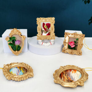 Vintage Resin Picture Frame Mini Gold Photo Frame Photo Display Antique Miniature Tiny Frames for Home Wedding Decoration