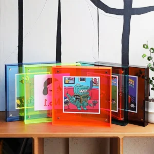 Wall Art Floating Photo Frame Multiple Colorful Neon Acrylic Plastic Photo Frame for Home Decor Shadow Box