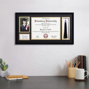 Wall Mounted 8×11” Certificate Degree Frame Graduation Photo Display Diploma Photo Frame