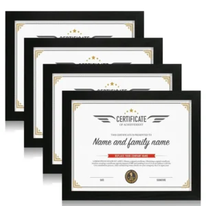Wall Tabletop Real Glass 8.5 11 Wooden Black Picture Photo Display Frame Creative Certificate Diploma Mat Mat 8.5 X 11 Photo