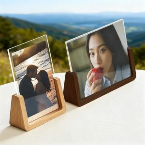 Walnut Wood Base Acrylic UV Printed Eco Friendly Durable Photo Frames for Tabletop or Desktop Display
