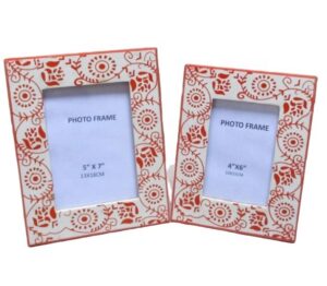 Wedding Anniversary Picture Frame Handmade White Resin Printed Photo Frame Metal Logo