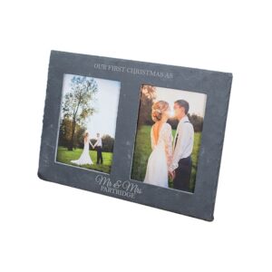 Wedding Decoration Natural Black Stone Slate Rock Photo Frame Picture Frame for Bedroom Home Decoration Customized