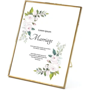 Wedding Invitation Painting Hanging Brass and Glass Photo Frame Artwork Display Photo Picture Album Poster Frames