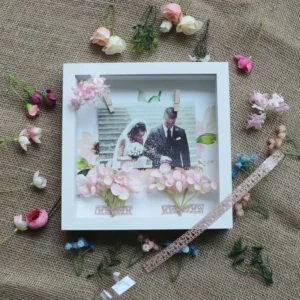 Wedding Photo Frame Shadow Box Picture Frame 9×9″ White Photo Frame
