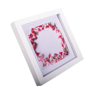 White Color Rotate Lock Floor Stand Shadow Box 3D Dry Flower Display Picture Painting Solid Pine Wood Frame