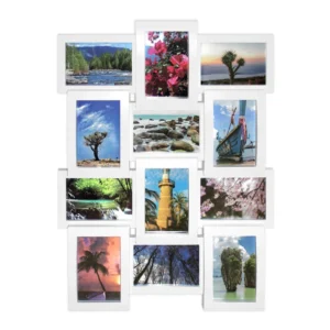 White Resin Frame Collage Metal Photo Frame for Home Decor