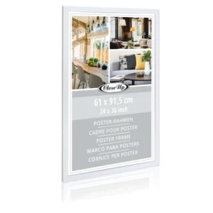 White Wood Decor Poster Frame Creative A4 Size Square Pattern Mirror Frame for Photo Display 61 X 91.5 cm