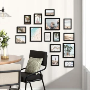 Wood Picture Frames Collage Wall Decor Gallery Frame Set 3pcs 8×10 6pcs 5×7 6pcs 4×6 Black Wall Mounting Wooden Photo Frame