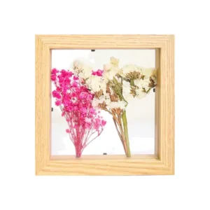 Wood Shadow Box Frame Square Minimalist Wall Art Dried Flowers Display