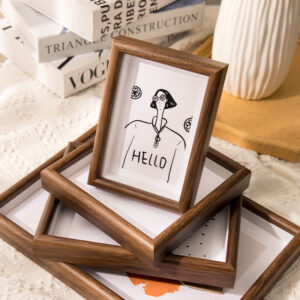 Wood Shadow Box Photo Frame Customized Creative Full Black Walnut Medium density Fiberboard Handmade Durable Wall Art