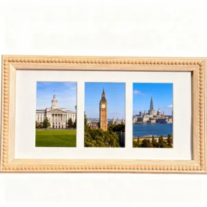 Wooden 3 Opening Picture Frame for Collage Memories and Family Photos