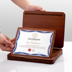 Wooden Certificate Frame With Foldable Base For Awards And Honorary Plaques Durable Wood Material Business Gift