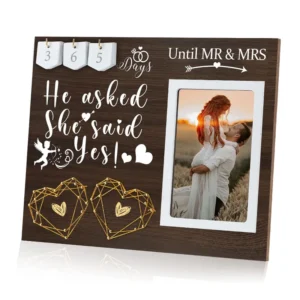 Wooden Decorative Photo Frame Wedding Signing Table Ornament Photo Frame Couple Minimalist Engagement Gift Wooden Photo Frame