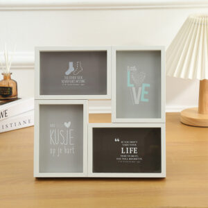 Wooden Family Multi 4 Collage Photo Frames 4 Opening Desk Wall Mounting Photo Frame Photo Display