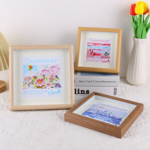 Wooden Hollow Photo Frame with UV Printing DIY Wall Hanging Poster Frame for