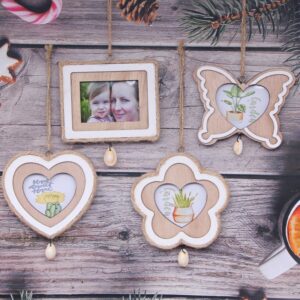 Wooden Mini Wedding Photo Frame Christmas Tree Hollow Photo Frame Wall Decoration Jewelry