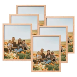 Wooden Photo Frame 3 Sizes Brown Color Solid Wood Picture MDF Wall mounted Display Modern Photo Frame