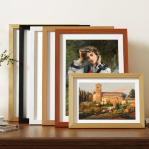 Wooden Photo Frame 6 Inch Desktop & Wall Mount Dual Use A4 Oil Painting Frame DIY Self Assembly 10 12 16 20 Inch Picture Frames