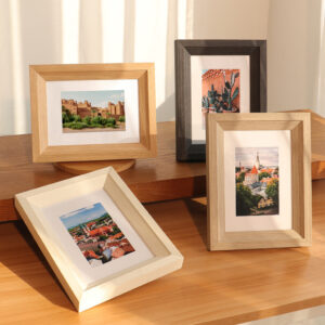 Wooden Photo Frames with Walnut Color and High Definition Break Free Acrylic Glass Covers for Desktop Display