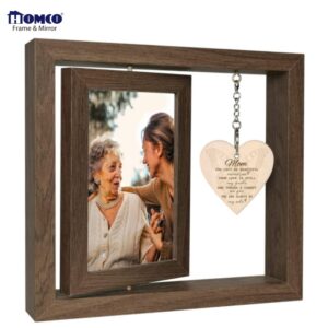 Wooden Rotating Photo Frame Pet Memorial Postcard Rotate Photo Frame Rotatable Desktop Ornament Commemorative Photo Frame