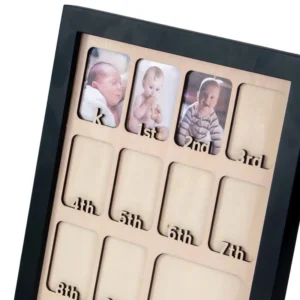 Wooden School Custom K 12 Photo Frame for Children K Through Graduation Photo Collage