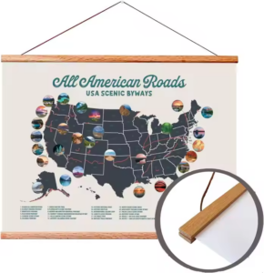 Yukmin Magnetic Poster Hanger Frame Wooden Frame for Posters Prints Artwork or Wall Hangings Frame for Scratch Off Map